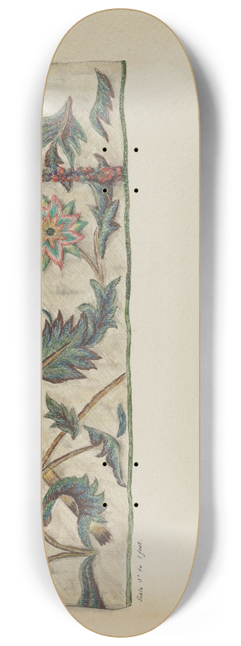 Mary Berner - Crewel Embroidery 8.25 inch art skate deck