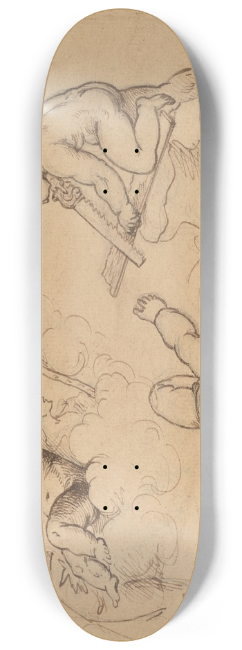 Mather Brown - Allegory  Four Putti 8.25 inch art skate deck