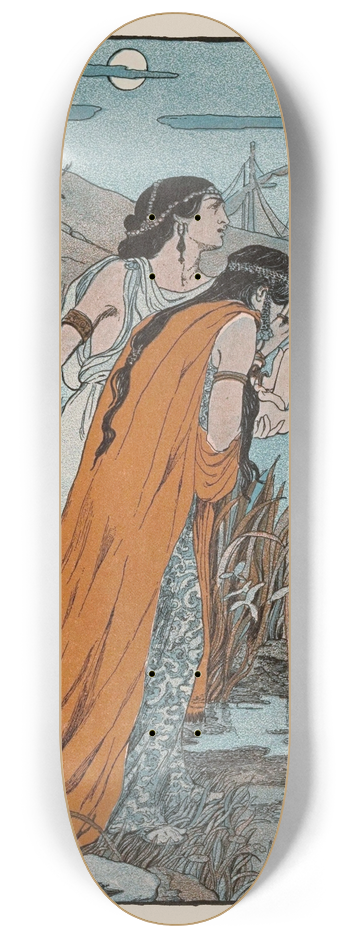 Maud Hunt Squire - Both the princesses besought him 8.25 inch art skate deck