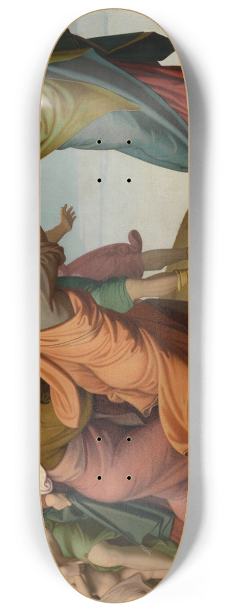 Johann Friedrich Overbeck - Christ Escapes the Pharisees 8.25 inch art skate deck