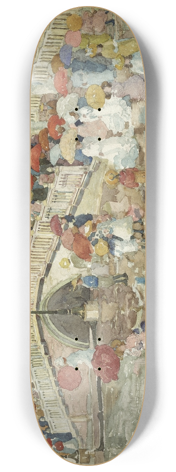 Maurice Prendergast - Umbrellas in the Rain 8.25 inch art skate deck