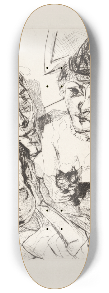 Max Beckmann - Evening (Self-Portrait with the Battenbergs) 8.25 inch art skate deck