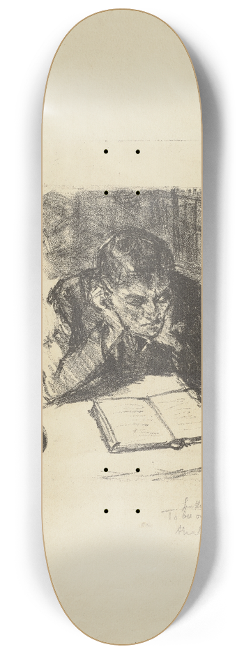 Max Beckmann - Man Reading II (Self-Portrait) 8.25 inch art skate deck