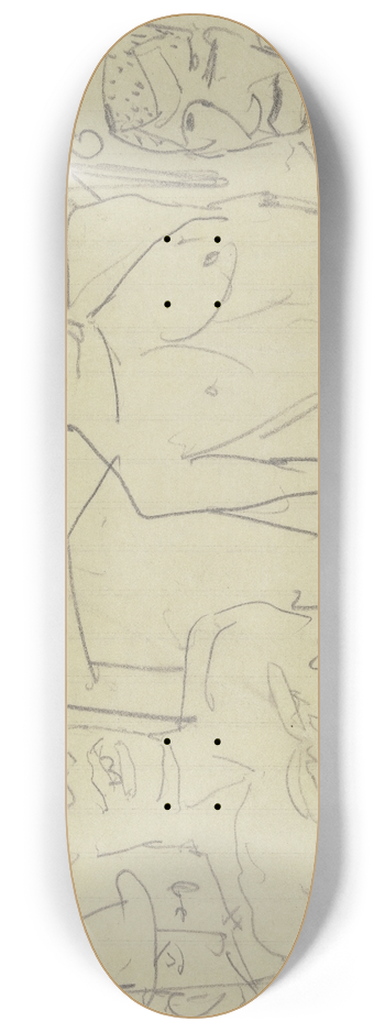 Max Beckmann - Two Boxers 8.25 inch art skate deck