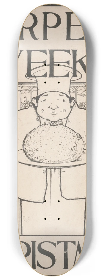 Maxfield Parrish - Harpers Weekly for Christmas 8.25 inch art skate deck
