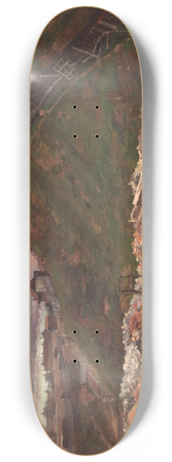 Maximilien Luce - Dpt de pavs  Montmartre [Paysage  la charrette] 8.25 inch art skate deck