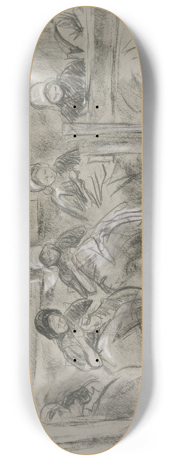 Max Liebermann - Sechs nhende hollndische Mdchen vor einer Hauswand 8.25 inch art skate deck