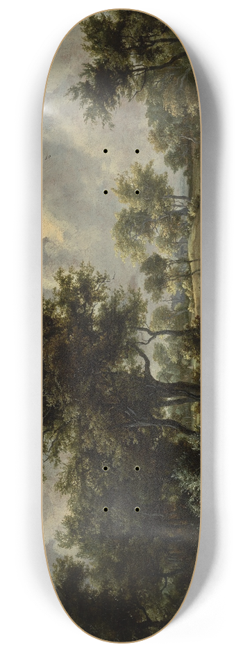 Meindert Hobbema - A Wooded Landscape 8.25 inch art skate deck