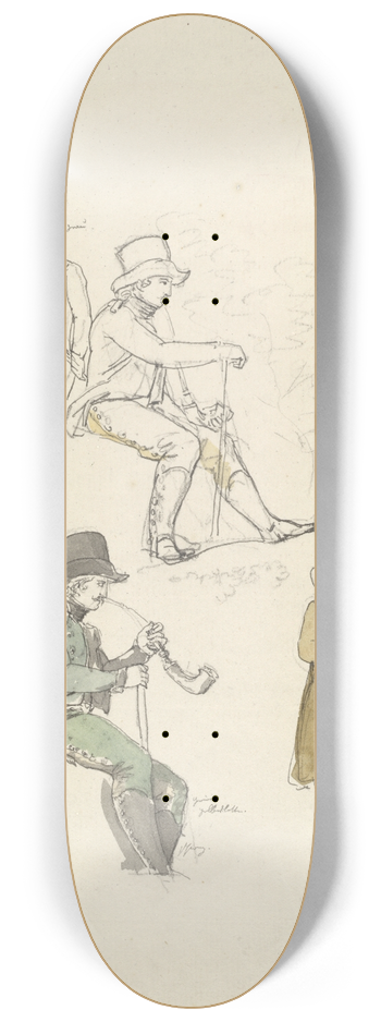 Johann Georg von Dillis - Figure Studies 8.25 inch art skate deck