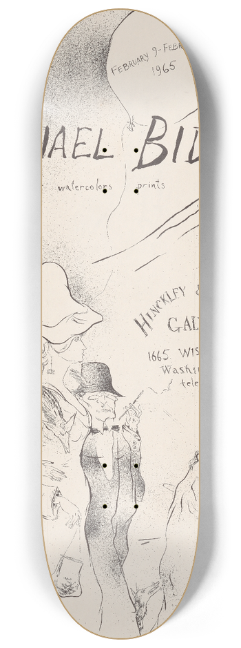 Michael Biddle - Michael Biddle, drawings, watercolors, prints 8.25 inch art skate deck