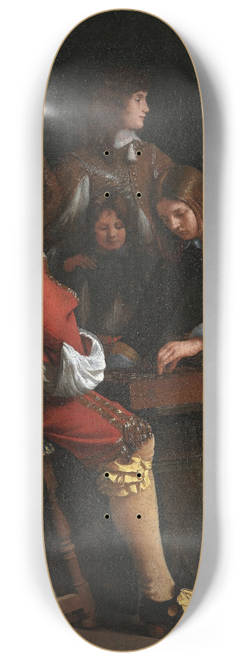 Michael Sweerts - The Draughts Players 8.25 inch art skate deck