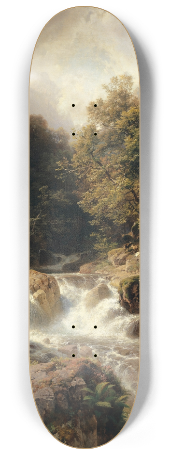 Johann Gottfried Steffan - Landscape with Motifs from the Murgtal by the Walensee 8.25 inch art skate deck