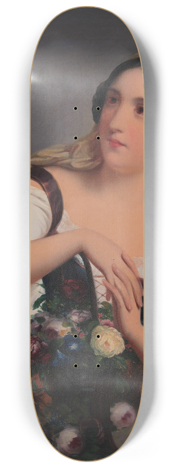 Mihael Stroj - Mdchen mit Blumenkorb 8.25 inch art skate deck