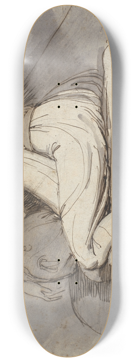 Johann Heinrich Fssli - Siddende, sammenkrbet kvinde 8.25 inch art skate deck