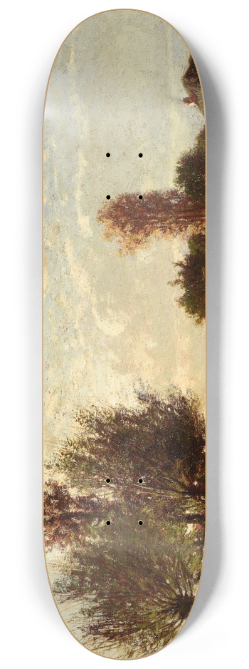 mile Lambinet - Paysage avec cours deau 8.25 inch art skate deck