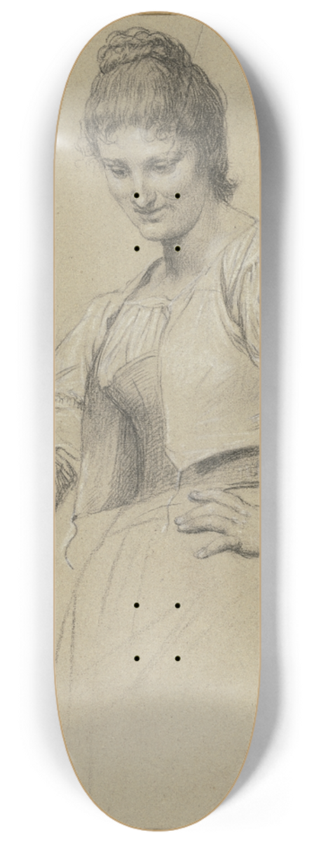Johann Heinrich Hasselhorst - Studie nach einer Italienerin, Kniestck 8.25 inch art skate deck