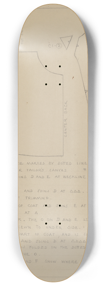 Mina Greene - Coat (Pattern) 8.25 inch art skate deck