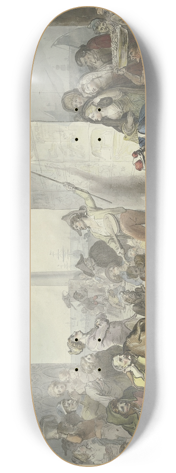 Johann Heinrich Ramberg - Bnkelsnger auf der Piazetta in Venedig 8.25 inch art skate deck