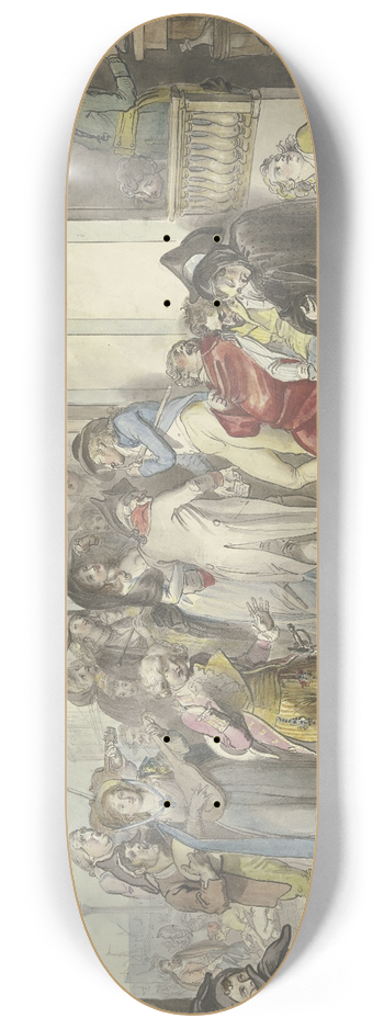 Johann Heinrich Ramberg - Caf auf der Piazetta zu Venedig 8.25 inch art skate deck