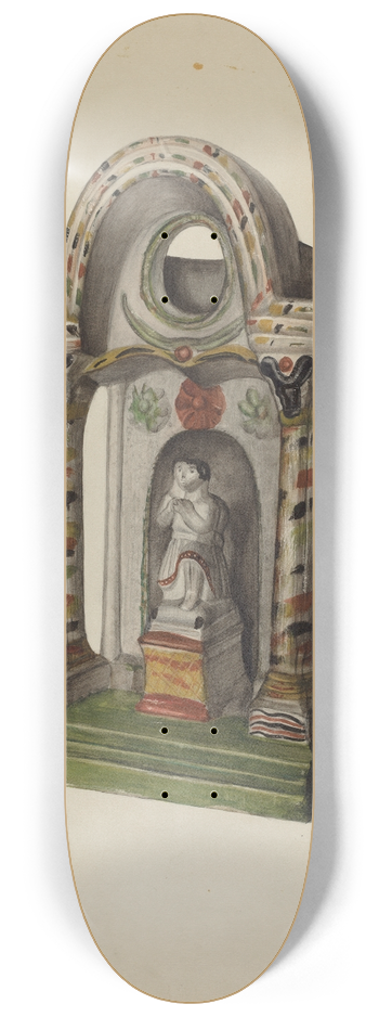 Mina Lowry - Pa. German Chalkware Shrine 8.25 inch art skate deck