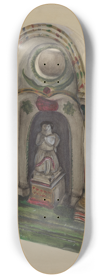 Mina Lowry - Religious Wood Carving 8.25 inch art skate deck