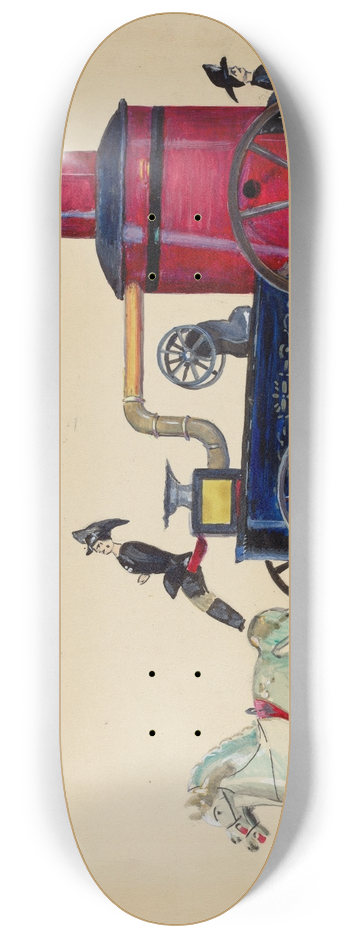 Mina Lowry - Toy Fire Engine 8.25 inch art skate deck