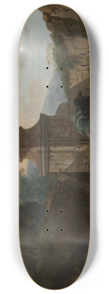 Johann Heinrich Roos - Ruhender Hirt und Herde an rmischem Brunnen 8.25 inch art skate deck