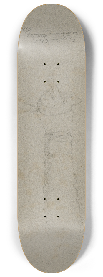 Moritz von Schwind - Herabhngender Arm, in der Hand ein Handschuh, zum Portrt des Freiherrn von Blittersdorff 8.25 inch art skate deck