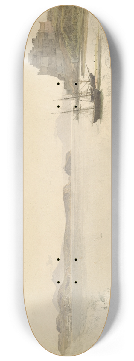 Johann Heinrich Schilbach - The Gulf of Pozzuoli 8.25 inch art skate deck
