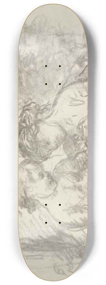 Narcisse Virgilio Daz - Two children with basket 8.25 inch art skate deck