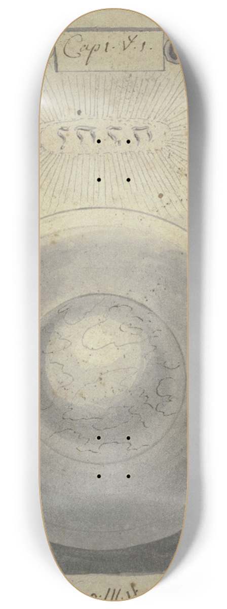 Johann Jakob von Sandrart - Die Erschaffung von Himmel und Erde 8.25 inch art skate deck