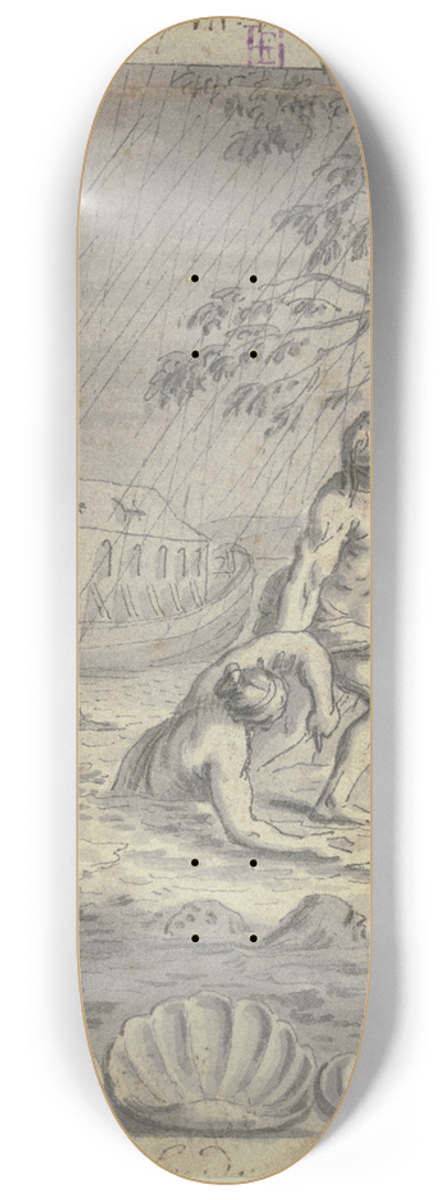 Johann Jakob von Sandrart - The deluge 8.25 inch art skate deck