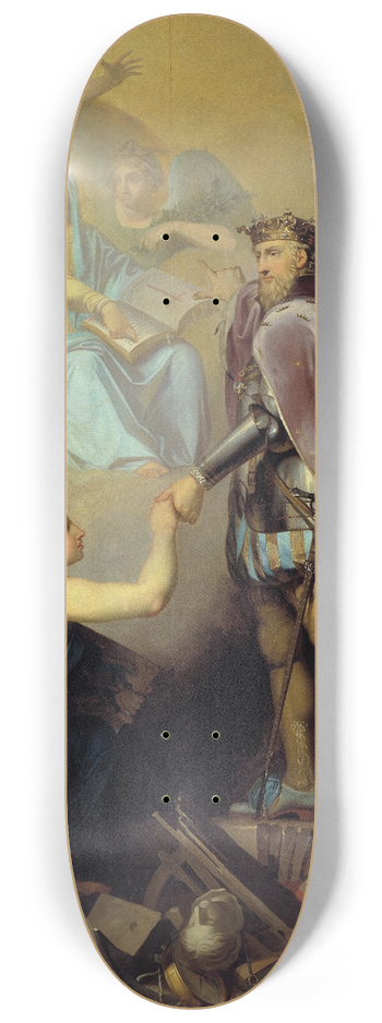 Nicolai Abildgaard - Christian III Succouring Denmark 8.25 inch art skate deck