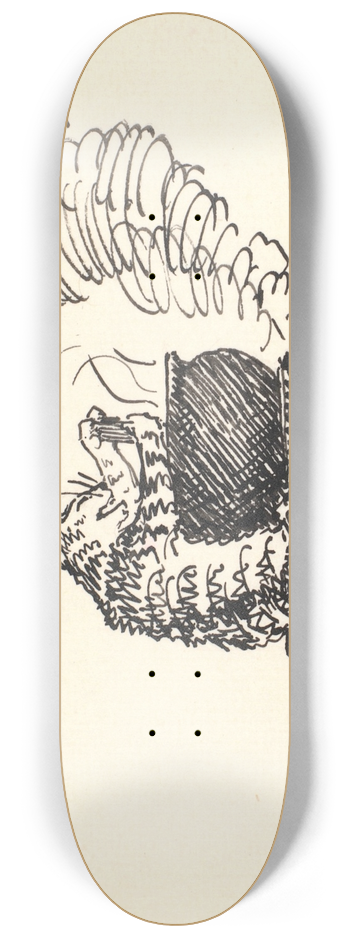 Niels Skovgaard - Den tykke kat 8.25 inch art skate deck