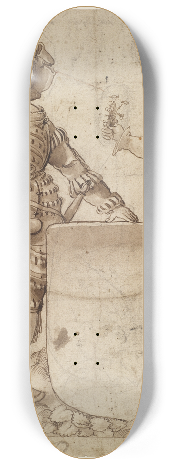 Niklaus Manuel - Schildbegleiterpaar mit leerem Wappenschild 8.25 inch art skate deck