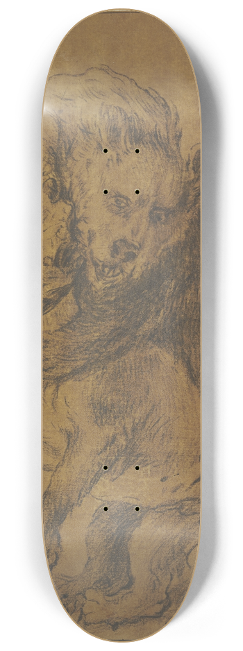 Johann Melchior Roos - A bear strangling a dog 8.25 inch art skate deck