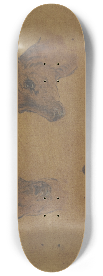 Johann Melchior Roos - Three doe heads 8.25 inch art skate deck