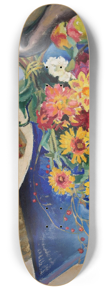 Nina Aleksandrowicz - Hat with flowers 8.25 inch art skate deck