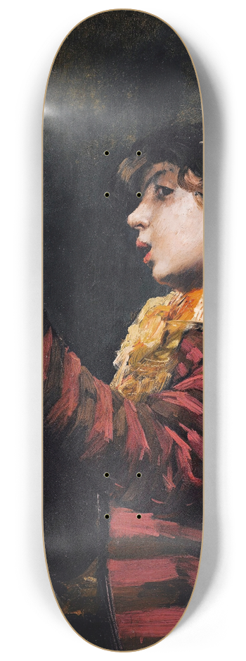Norbert Goeneutte - Young Boy Playing The Guitare 8.25 inch art skate deck