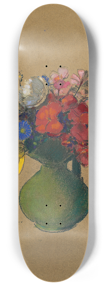 Odilon Redon - Graniums et fleurs des champs 8.25 inch art skate deck