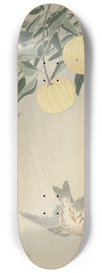 Ohara Koson - Cuckoo in the rain 8.25 inch art skate deck