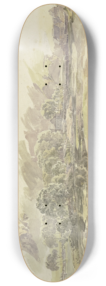 Johann Nepomuk Rauch - Russian river landscape 8.25 inch art skate deck