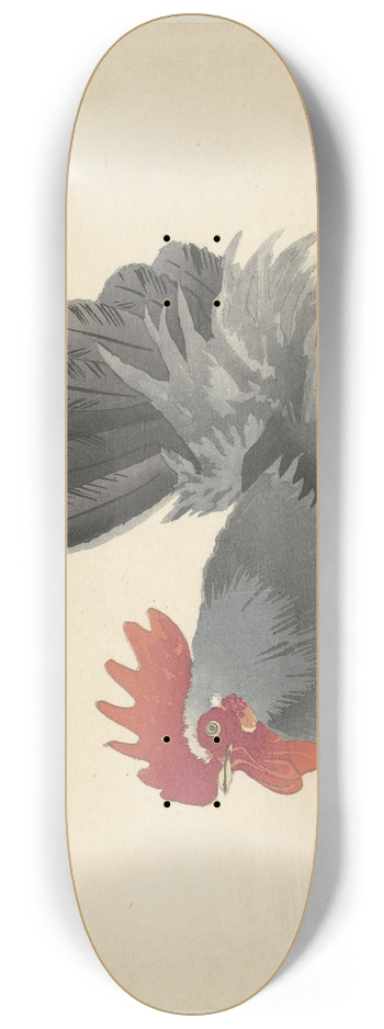 Ohara Koson - Hen and rooster 8.25 inch art skate deck