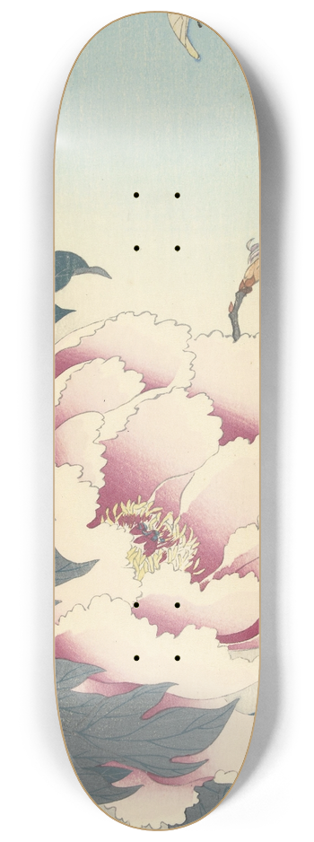 Ohara Koson - Peony with butterfly 8.25 inch art skate deck