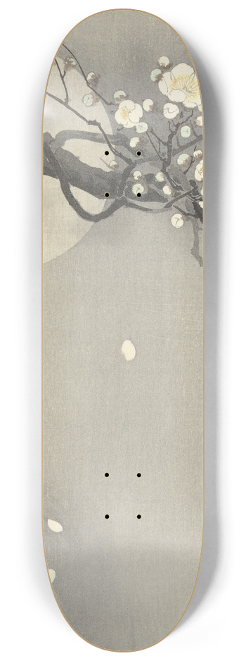 Ohara Koson - Plum blossom and full moon 8.25 inch art skate deck