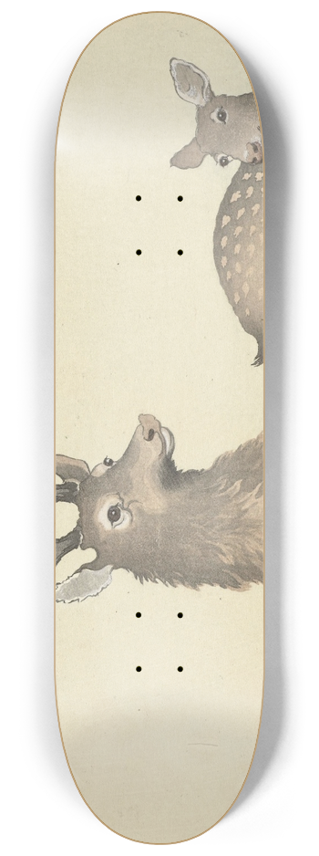Ohara Koson - Two Deer 8.25 inch art skate deck