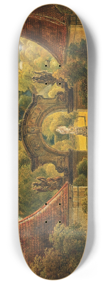 Johann Nepomuk Schdlberger - A View of a Majestic Park 8.25 inch art skate deck