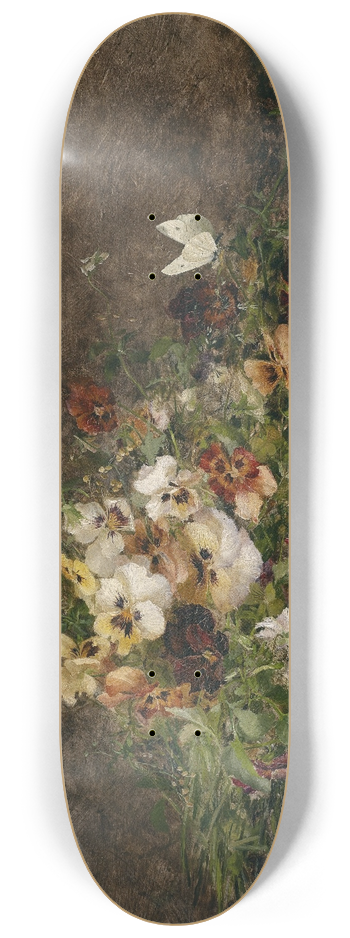 Olga Wisinger-Florian - Stiefmtterchen und Schmetterlinge 8.25 inch art skate deck