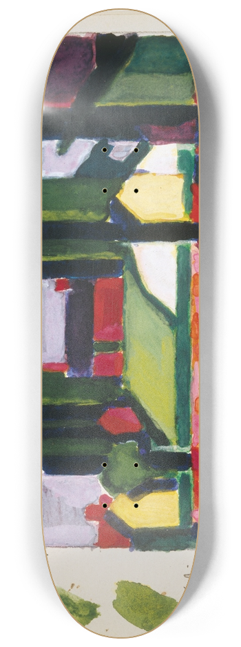 Oscar Bluemner - Study for Old Canal (Red & Green) 8.25 inch art skate deck