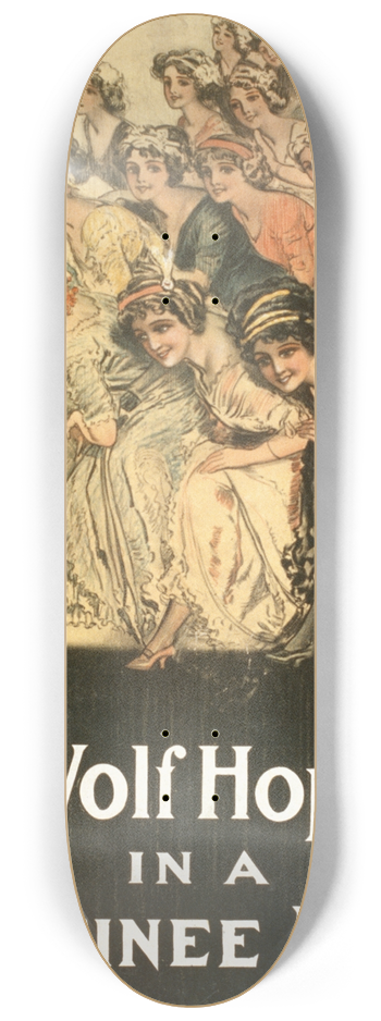 Otis Lithograph Co - De Wolf Hopper in A matinee idol 8.25 inch art skate deck